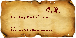 Oszlej Madléna névjegykártya